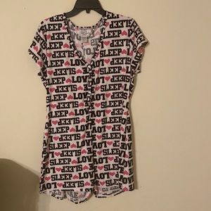 Pink/Black Love Sleep lounge wear romper